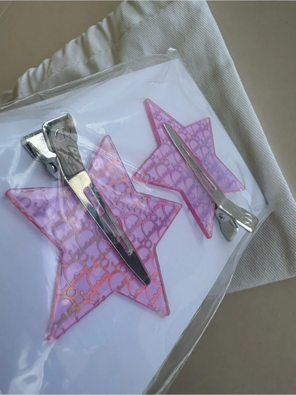 Dior Beauty Iridescent Star Hair Clips - New, Set of 2